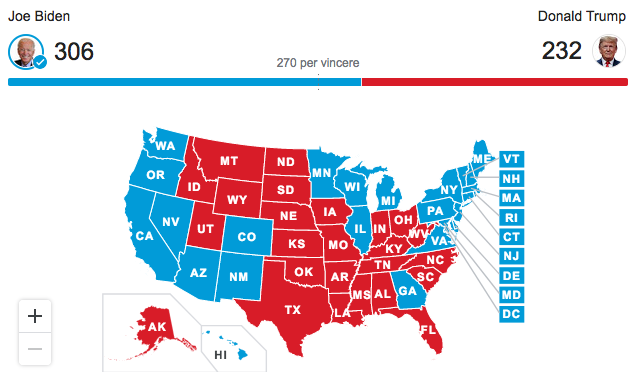 Presidenziali Usa 2020: Analisi post-voto electoral map 2020